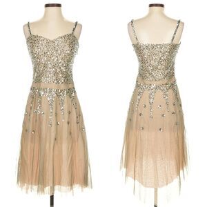 NWT Deadstock Vintage Y2K Lux Urban Outfitters Sequin Dress Cream Fairycore 5